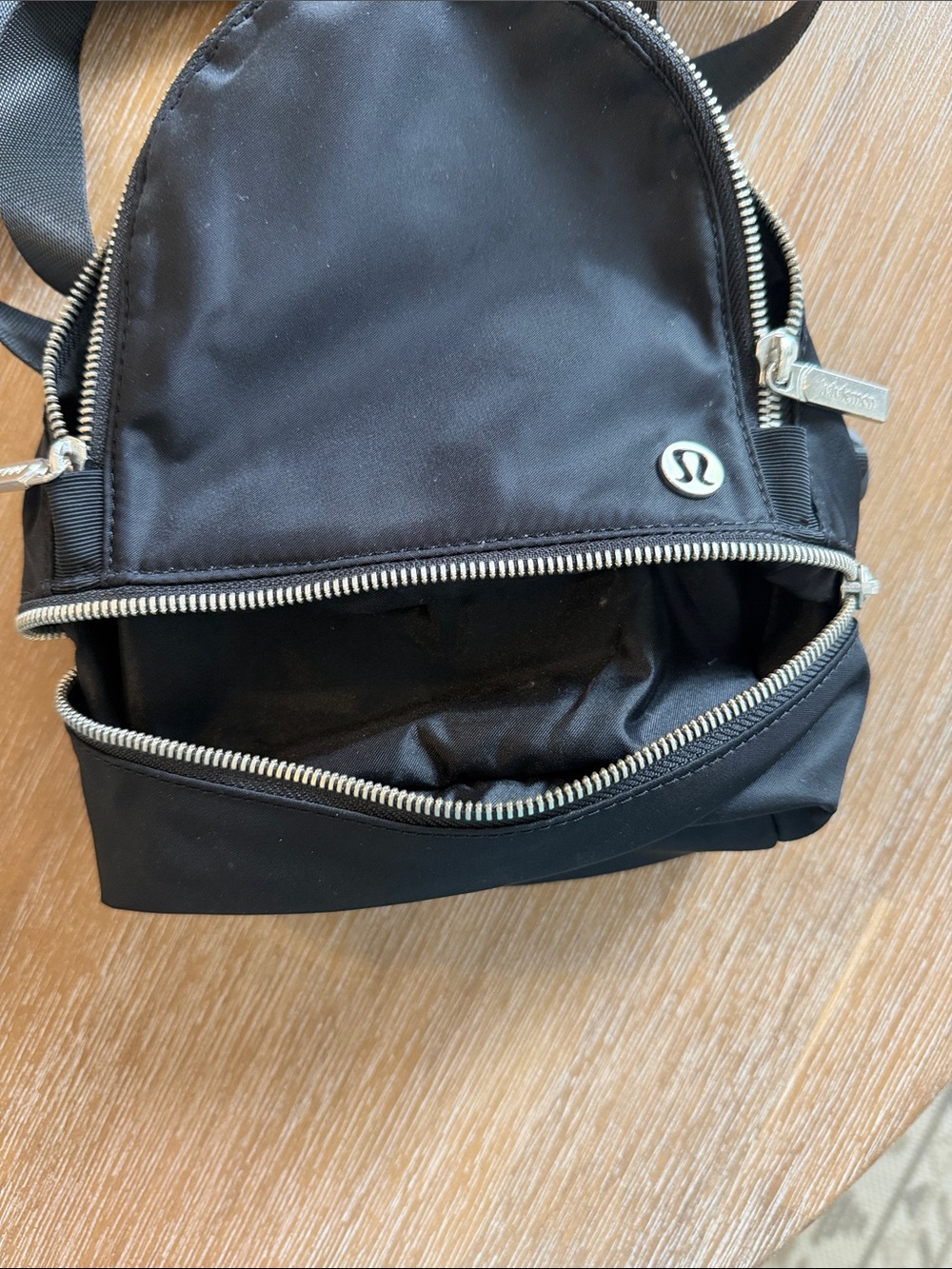 lululemon athletica Black Mini Backpack with Silver Zippers - Picture 4 of 4